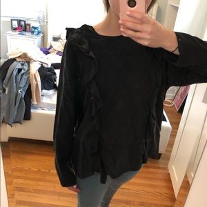 Zara silk ruffle top